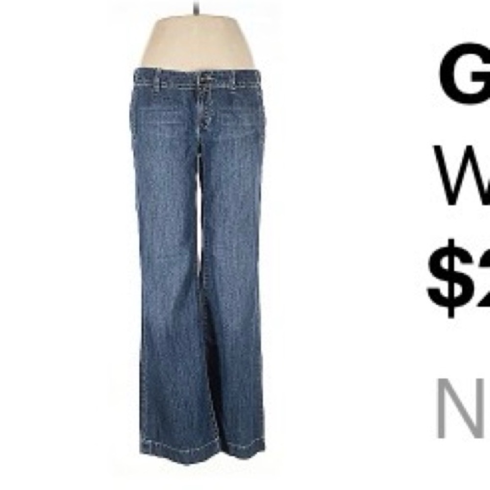 GAP Women's Wide Leg Flare Jeans - Medium Blue Denim